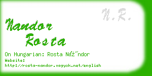 nandor rosta business card